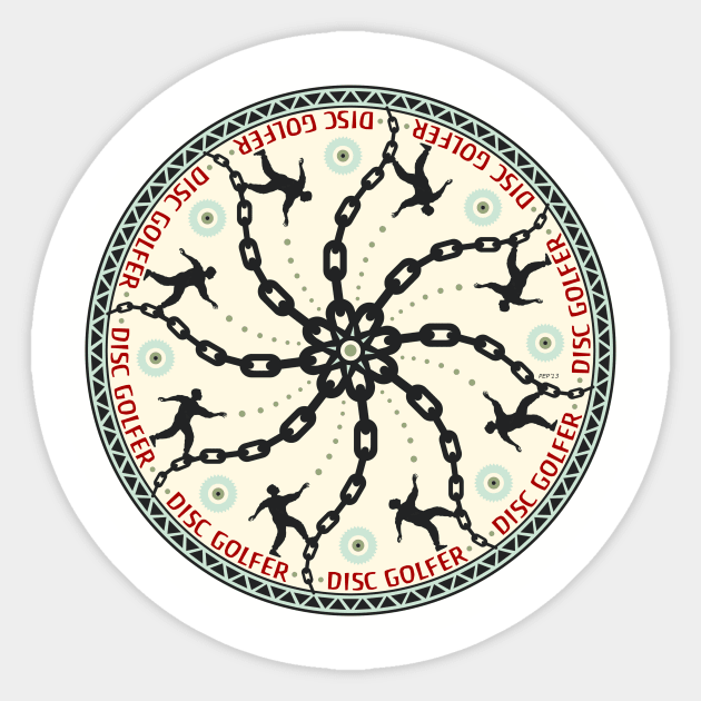 Disc Golfer Sticker by perkinsdesigns